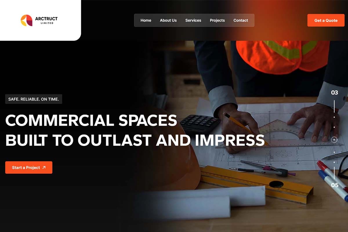 Arctruct Limited Construction Company Website