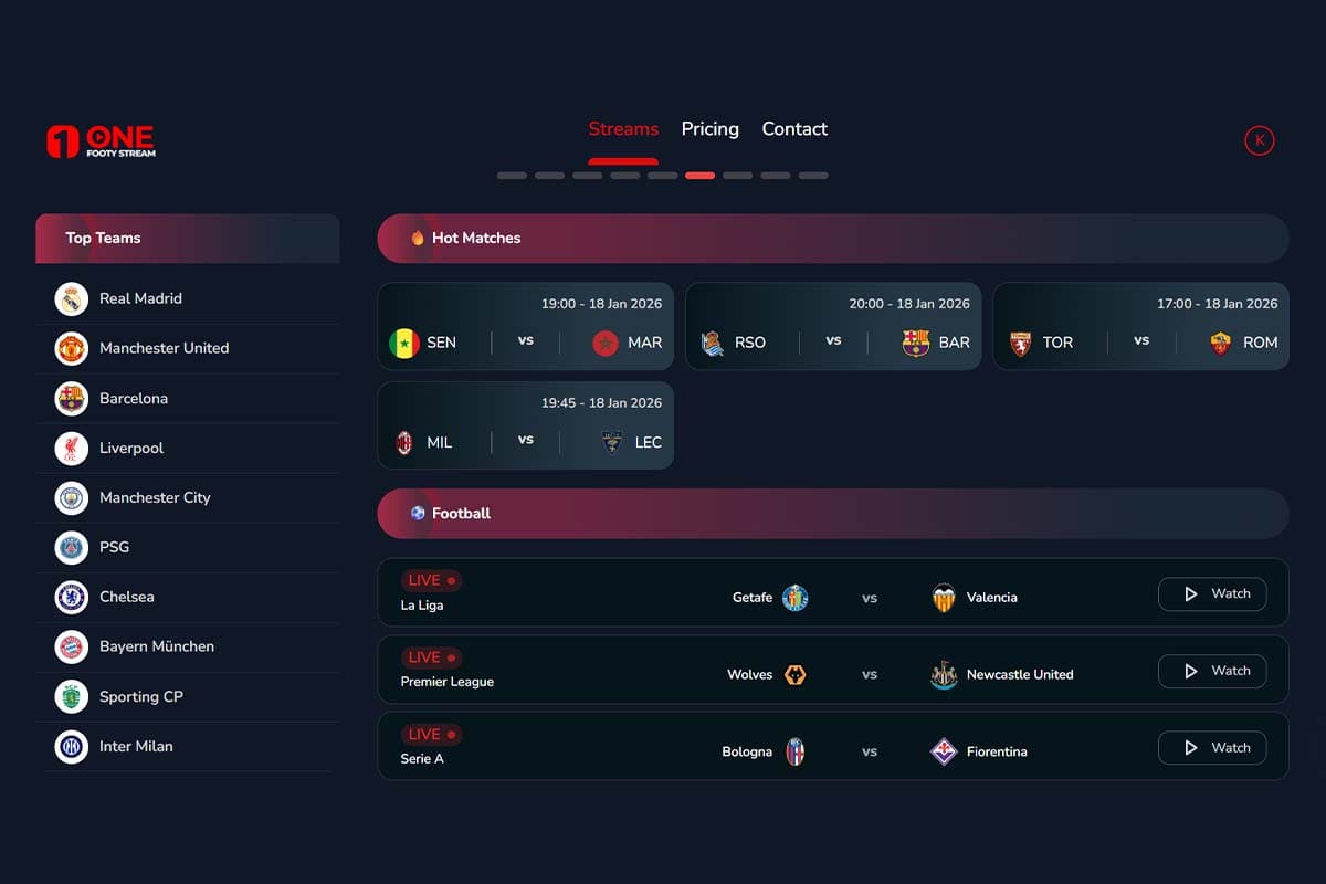 One Footy Stream: Live Football Streaming Platform